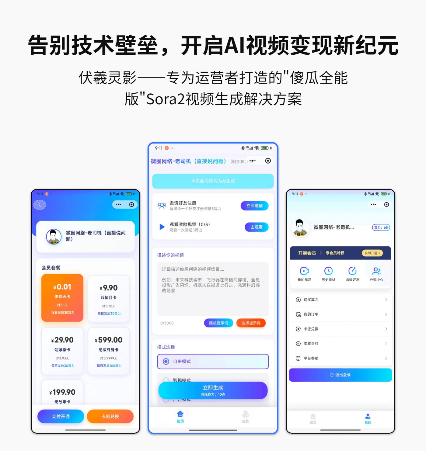 伏羲灵影Sora2一键生成视频saas专业视频生成解决方案-智扬星海