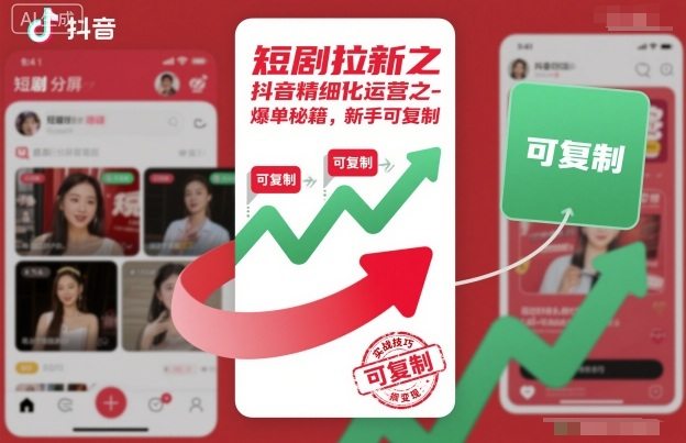 『精品课程』短剧拉新之抖音精细化运营之爆单秘籍，新手可复制-智扬星海