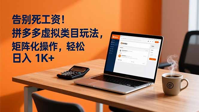 『精品课程』告别死工资！拼多多虚拟类目玩法，矩阵化操作，轻松日入 1K+-智扬星海