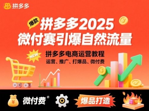 『精品课程』拼多多2025微付费引爆自然流量，拼多多电商运营教程，运营、推广、打爆品、微付费『更新』-智扬星海
