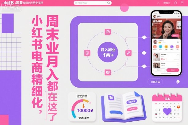 『精品课程』小红书电商精细化运营全流程，周末副业月入1W+，全套方法都在这了-智扬星海