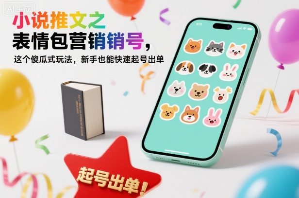 『精品课程』小说推文之表情包营销号，这个傻瓜式玩法，新手也能快速起号出单-智扬星海