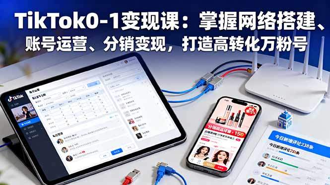 『精品课程』TikTok0-1变现课：掌握网络搭建、账号运营、分销变现，打造高转化万粉号-智扬星海