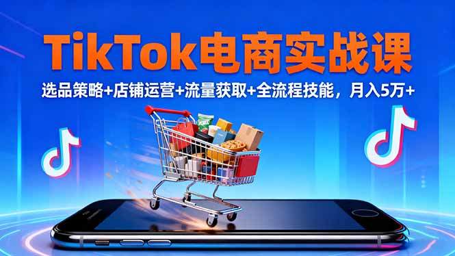 『精品课程』TikTok电商实战课10月，选品策略+店铺运营+流量获取+全流程技能，月入5万+-智扬星海