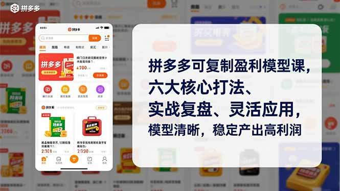 『精品课程』拼多多可复制盈利模型课,六大核心打法、实战复盘、灵活应用,模型清晰,稳定产出高利润-智扬星海