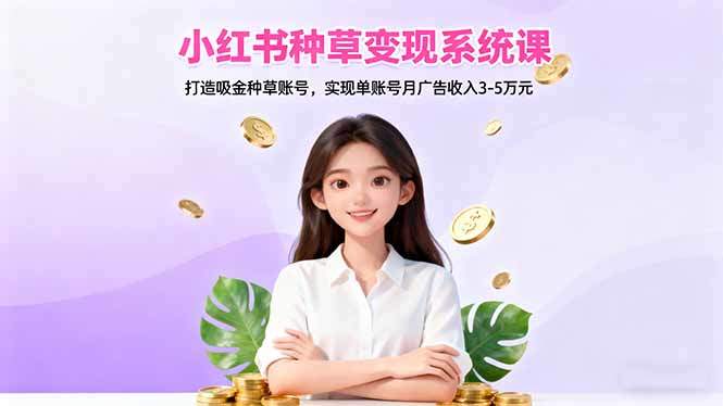 『精品课程』小红书种草变现系统课：打造吸金种草账号，实现单账号月广告收入3-5万元-智扬星海