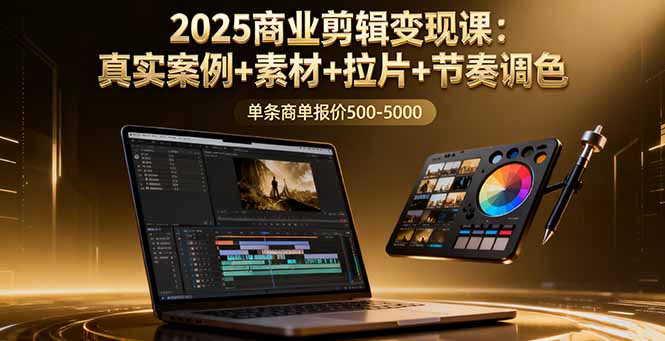『精品课程』2025商业剪辑变现课：真实案例+素材+拉片+节奏调色，单条商单报价500-5000-智扬星海