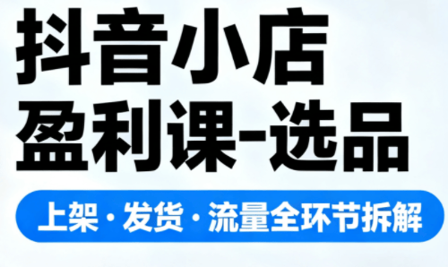 『精品课程』抖音小店盈利课-选品·上架·发货·流量全环节拆解-智扬星海
