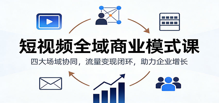 『精品课程』短视频全域商业模式课:四大场域协同,流量变现闭环,助力企业增长-智扬星海