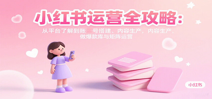 『精品课程』小红书运营全攻略：从平台了解到账号搭建、内容生产，做爆款库与矩阵运营-智扬星海
