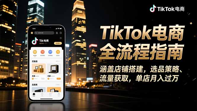 『精品课程』TikTok电商全流程指南,涵盖店铺搭建、选品策略、流量获取,单店月入过万-智扬星海