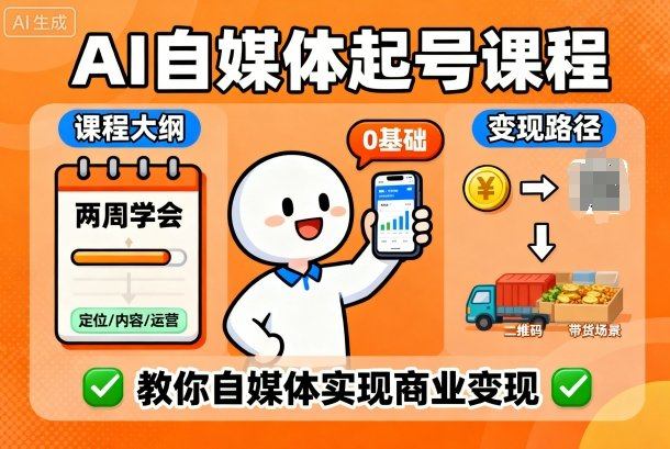 『精品课程』AI自媒体起号课程，0基础小白两周学会，教你自媒体实现商业变现-智扬星海