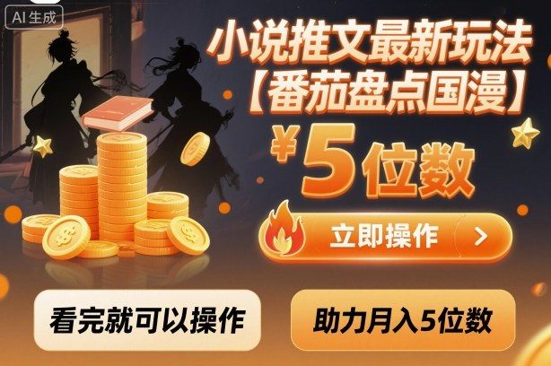 『精品课程』小说推文最新玩法,助力月入5位数『番茄盘点国漫』玩法,看完就可以操作-智扬星海